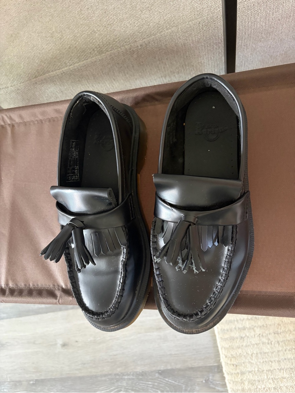 Dr. Martens Adrian Black Tassel Kiltie Loafers - Women's
